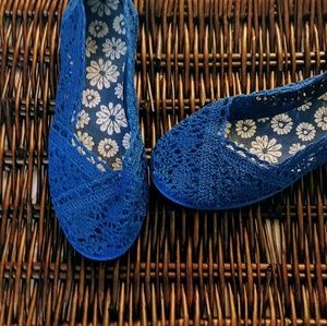 Navy Blue Crochet Toms Lookalikes